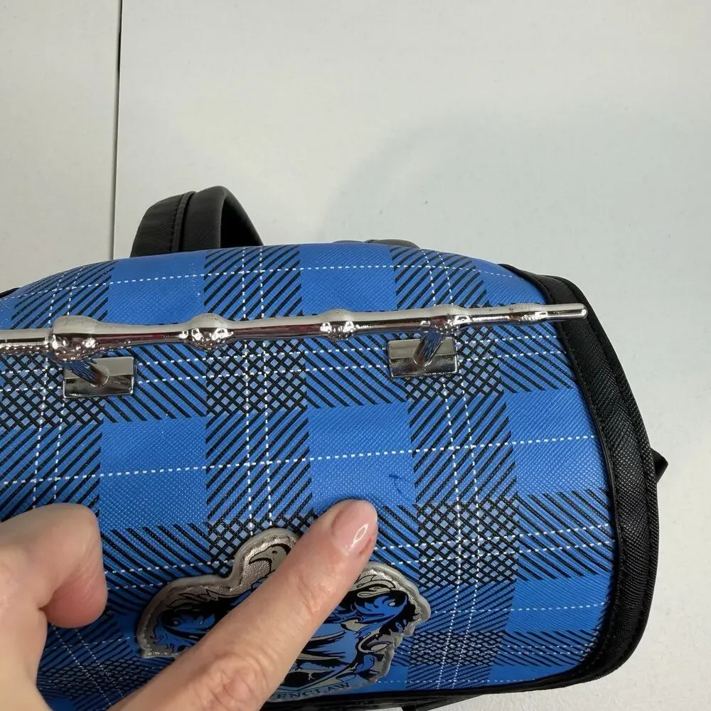 Loungefly Harry‎ Potter Ravenclaw House Plaid Mini Backpack Bag Vegan Leather